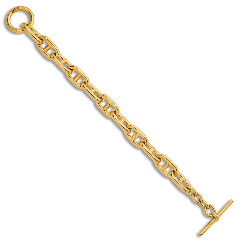 Main Image 3 of High-Polish Anchor Toggle Bracelet 14K Yellow Gold 8.5"