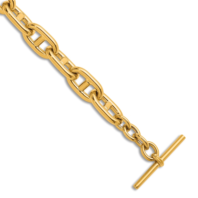 Main Image 4 of High-Polish Anchor Toggle Bracelet 14K Yellow Gold 8.5"