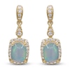 Thumbnail Image 1 of Natural Opal & Diamond Drop Earrings 1/3 ct tw 14K Yellow Gold