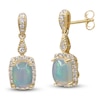 Thumbnail Image 2 of Natural Opal & Diamond Drop Earrings 1/3 ct tw 14K Yellow Gold
