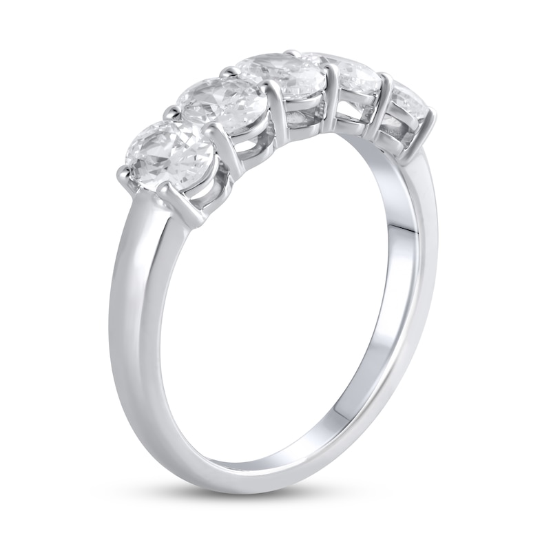 Main Image 2 of Lab-Grown Diamond Anniversary Band 1-1/2 ct tw Oval 14K White Gold