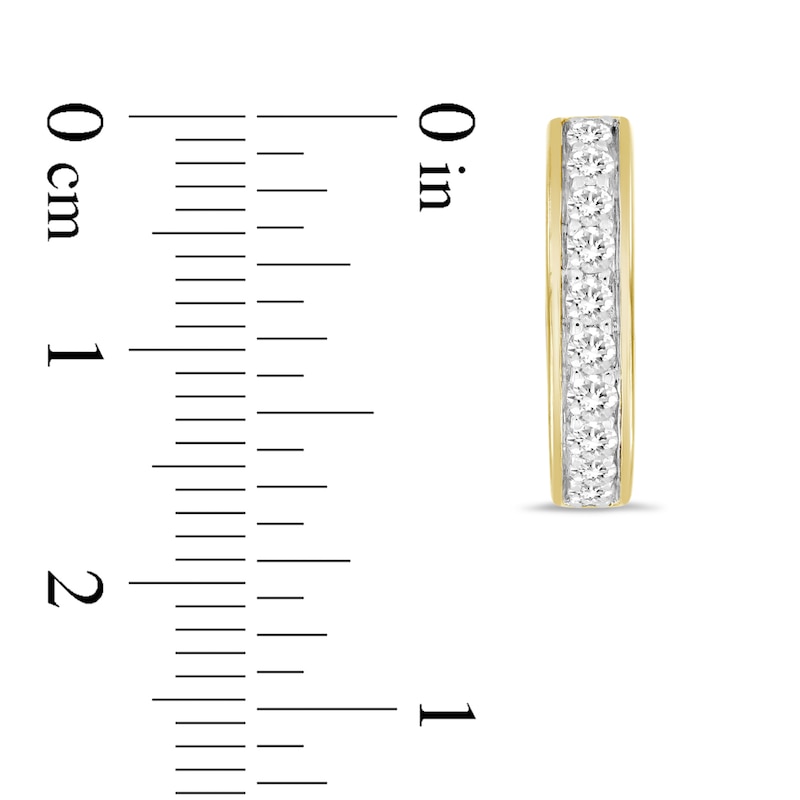Main Image 2 of Men's Lab-Grown Diamond Hoop Earrings 5/8 ct tw Round 14K Yellow Gold