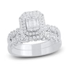 Thumbnail Image 1 of Round & Baguette-Cut Diamond Bridal Set 7/8 ct tw 14K White Gold