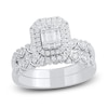 Thumbnail Image 0 of Round & Baguette-Cut Diamond Bridal Set 7/8 ct tw 14K White Gold