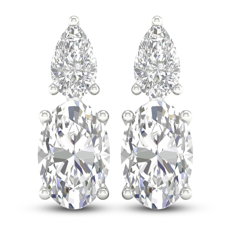 Oval & Pear-Cut Lab-Created Diamond Earrings 3 ct tw 14K White Gold