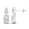 Thumbnail Image 1 of Oval & Pear-Cut Lab-Created Diamond Earrings 3 ct tw 14K White Gold