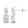 Thumbnail Image 1 of Oval & Pear-Cut Lab-Created Diamond Earrings 3 ct tw 14K White Gold