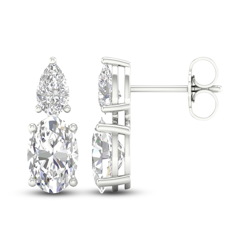 Oval & Pear-Cut Lab-Created Diamond Earrings 3 ct tw 14K White Gold