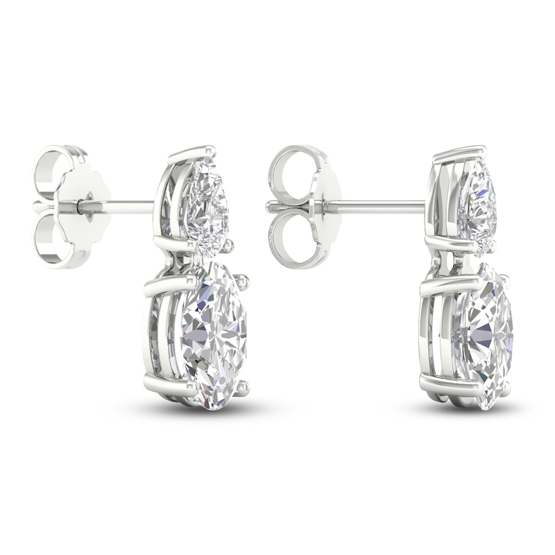 Oval & Pear-Cut Lab-Created Diamond Earrings 3 ct tw 14K White Gold
