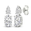 Thumbnail Image 3 of Oval & Pear-Cut Lab-Created Diamond Earrings 3 ct tw 14K White Gold