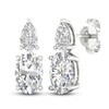 Thumbnail Image 4 of Oval & Pear-Cut Lab-Grown Diamond Earrings 3 ct tw 14K White Gold