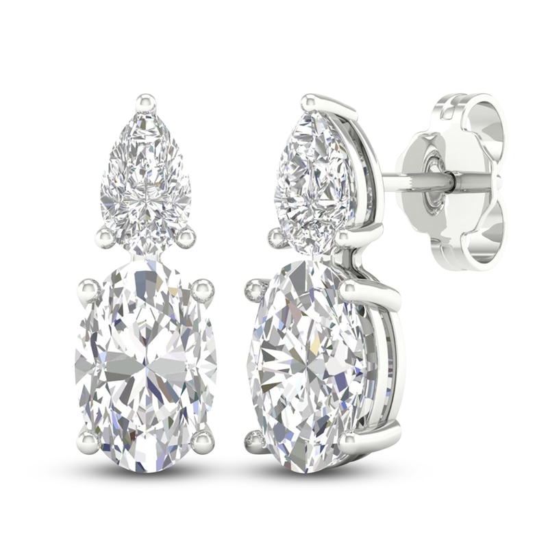 Oval & Pear-Cut Lab-Created Diamond Earrings 3 ct tw 14K White Gold