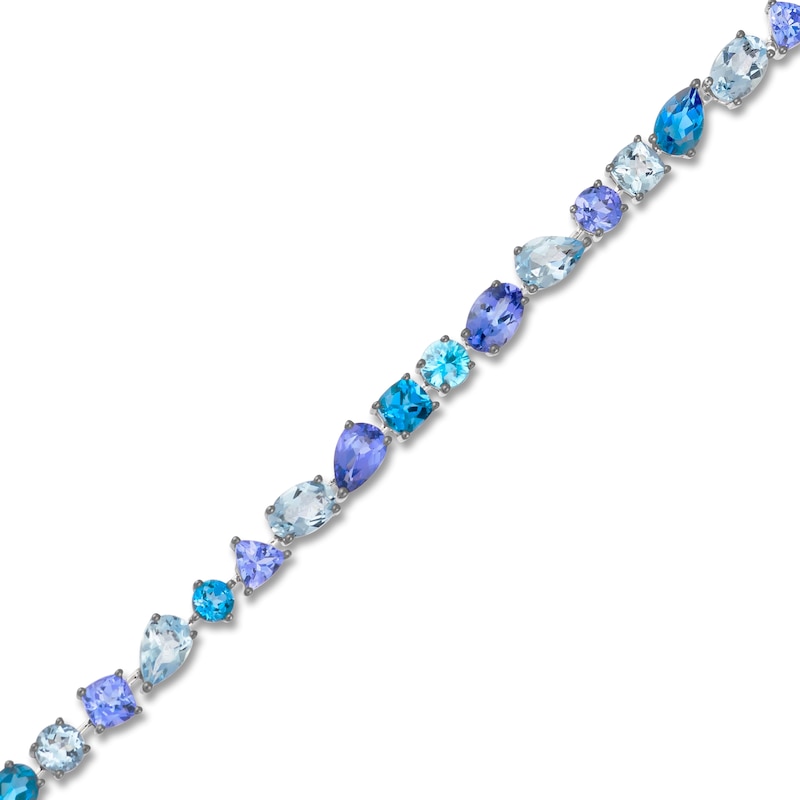 Main Image 2 of Le Vian Mare Azzurro Natural Multi-Gemstone Tennis Bracelet 14K Vanilla Gold