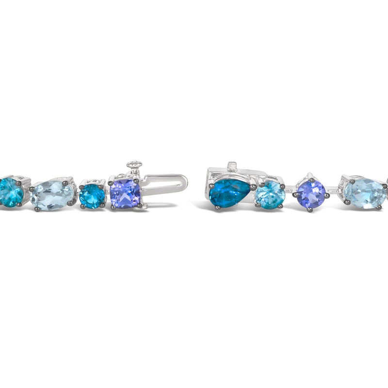 Main Image 3 of Le Vian Mare Azzurro Natural Multi-Gemstone Tennis Bracelet 14K Vanilla Gold