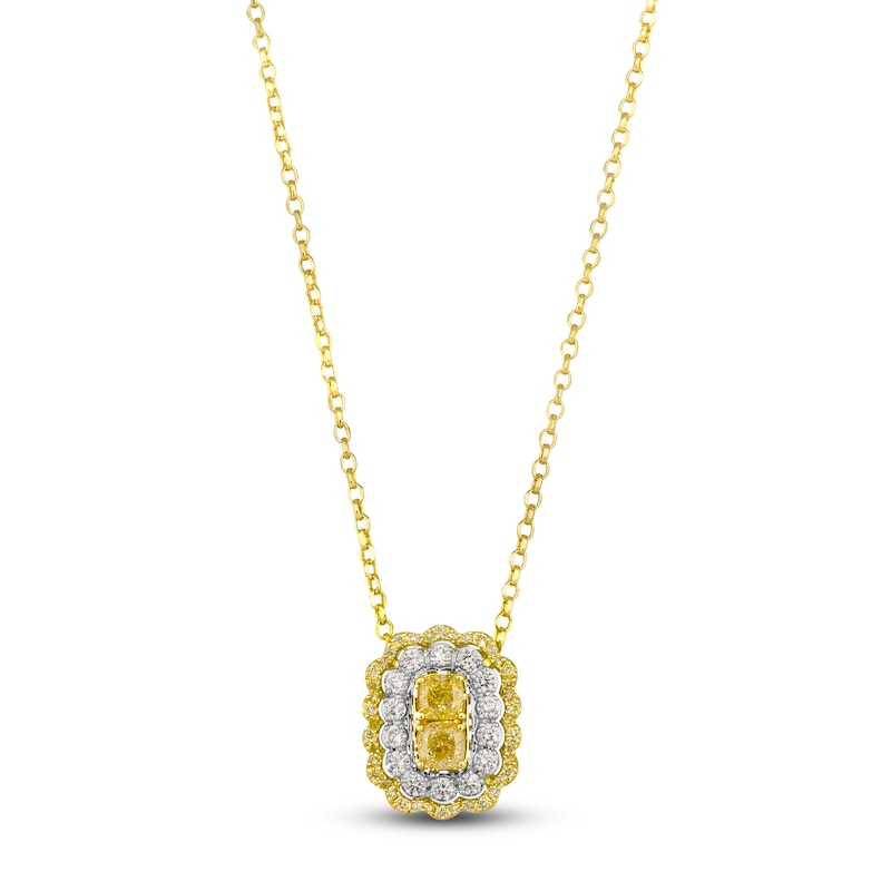 Main Image 1 of Le Vian Sunny Yellow Diamond Necklace 1 ct tw 14K Two-Tone Gold