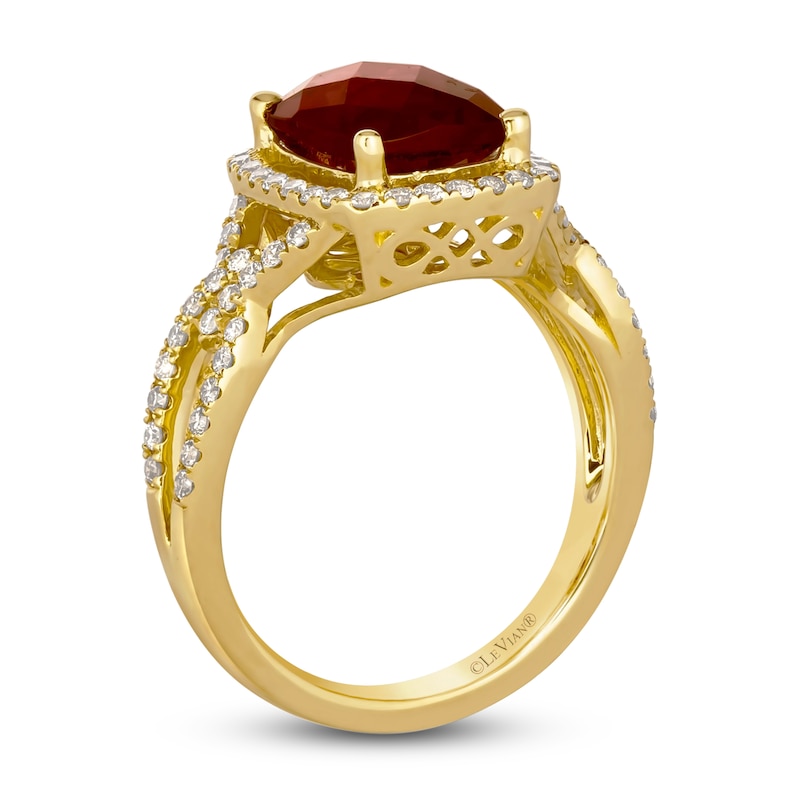 Main Image 2 of Le Vian Natural Rhodolite Garnet & Diamond Ring 1/2 ct tw 14K Honey Gold