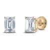Thumbnail Image 2 of Emerald-Cut Lab-Grown Diamond Solitaire Stud Earrings 1-1/2 ct tw 14K Yellow Gold (F/SI2)