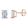 Thumbnail Image 1 of Emerald-Cut Lab-Created Diamond Solitaire Stud Earrings 2 ct tw 14K Rose Gold (F/SI2)