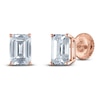 Thumbnail Image 2 of Emerald-Cut Lab-Created Diamond Solitaire Stud Earrings 2 ct tw 14K Rose Gold (F/SI2)