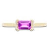 Thumbnail Image 3 of Baguette-Cut Natural Amethyst & Diamond Accent Ring 10K Yellow Gold