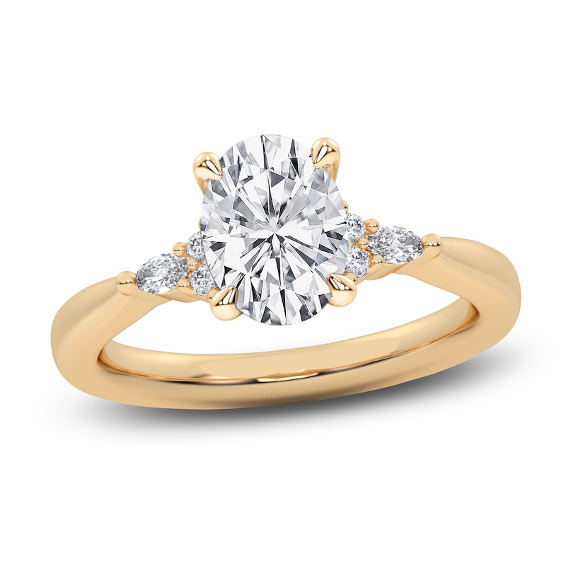 Main Image 1 of Lab-Grown Diamond Oval-Cut Engagement Ring 2 ct tw 14K Yellow Gold
