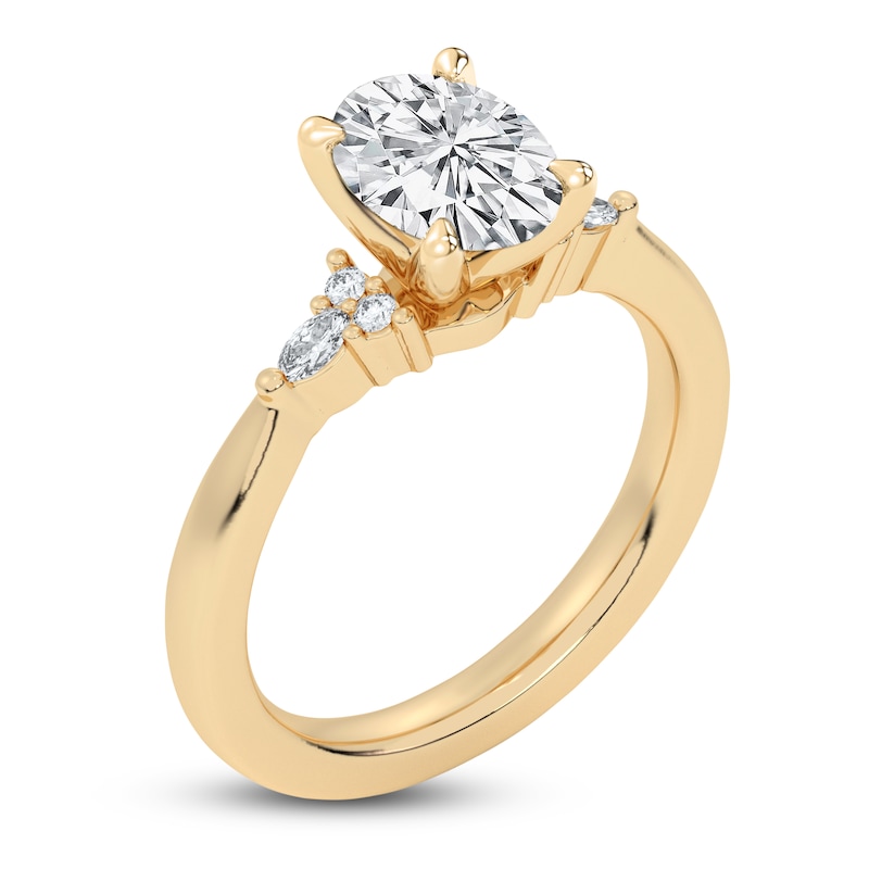 Main Image 2 of Lab-Grown Diamond Oval-Cut Engagement Ring 2 ct tw 14K Yellow Gold