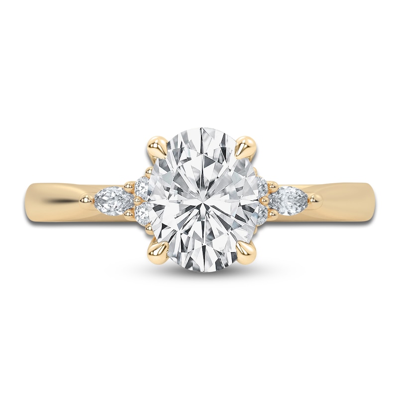 Main Image 3 of Lab-Grown Diamond Oval-Cut Engagement Ring 2 ct tw 14K Yellow Gold