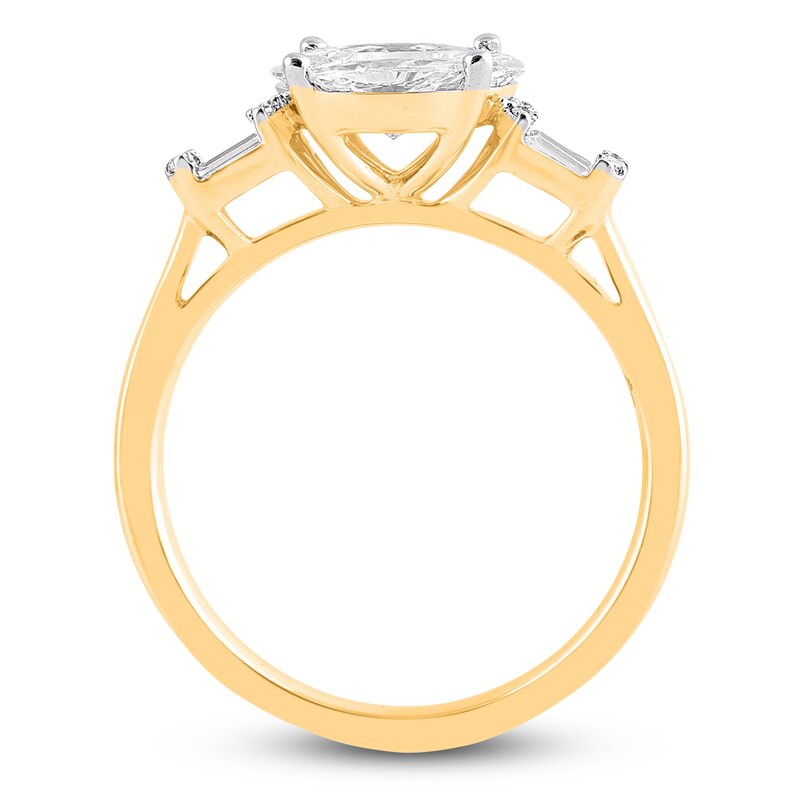 Main Image 2 of Princess & Marquise-Cut Multi-Diamond Center Engagement Ring 1 ct tw 14K Yellow Gold