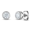 Thumbnail Image 1 of Certified Round-Cut Diamond Bezel-Set Solitaire Stud Earrings 1/2 ct tw 14K White Gold (I1/I)