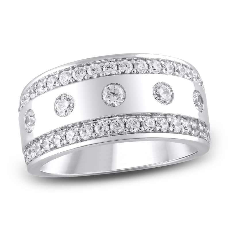 Main Image 1 of Lab-Grown Diamond Men's Wedding Band 1-1/4 ct tw 14K White Gold