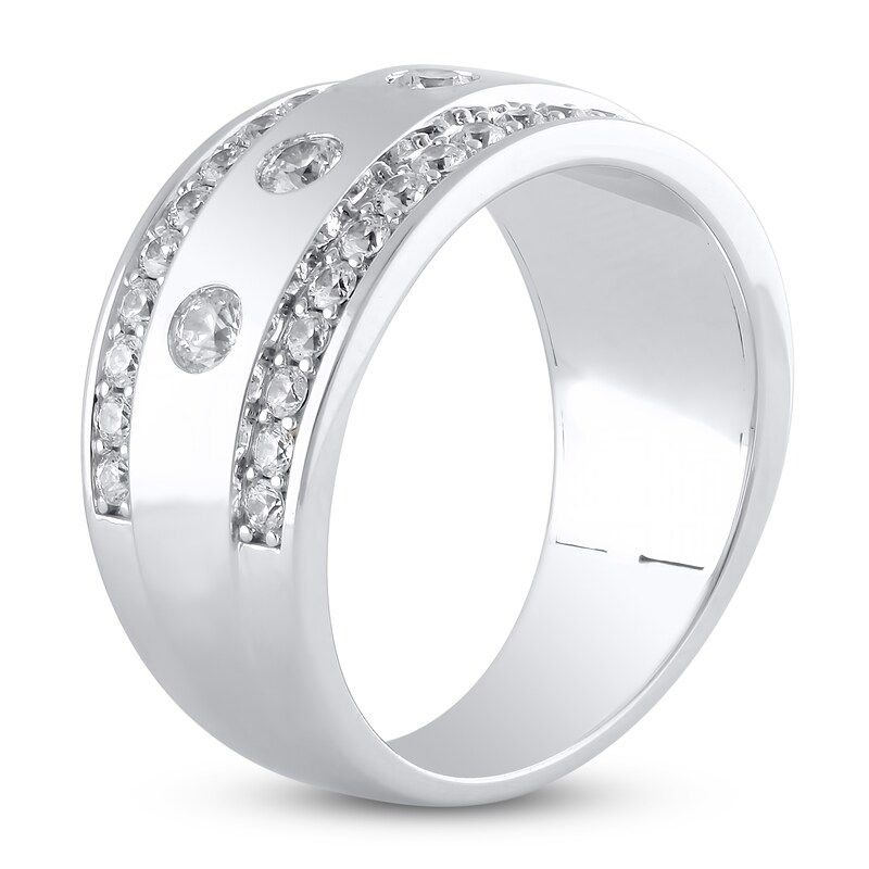 Main Image 2 of Lab-Grown Diamond Men's Wedding Band 1-1/4 ct tw 14K White Gold