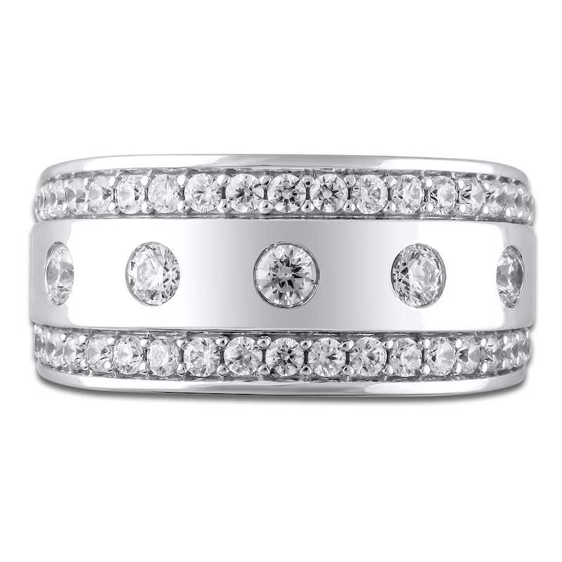 Main Image 3 of Lab-Grown Diamond Men's Wedding Band 1-1/4 ct tw 14K White Gold