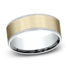 Thumbnail Image 1 of Men's Knurled Comfort-Fit Wedding Band 8mm 14K Two-Tone Gold