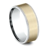 Thumbnail Image 2 of Men's Knurled Comfort-Fit Wedding Band 8mm 14K Two-Tone Gold