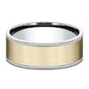 Thumbnail Image 3 of Men's Knurled Comfort-Fit Wedding Band 8mm 14K Two-Tone Gold