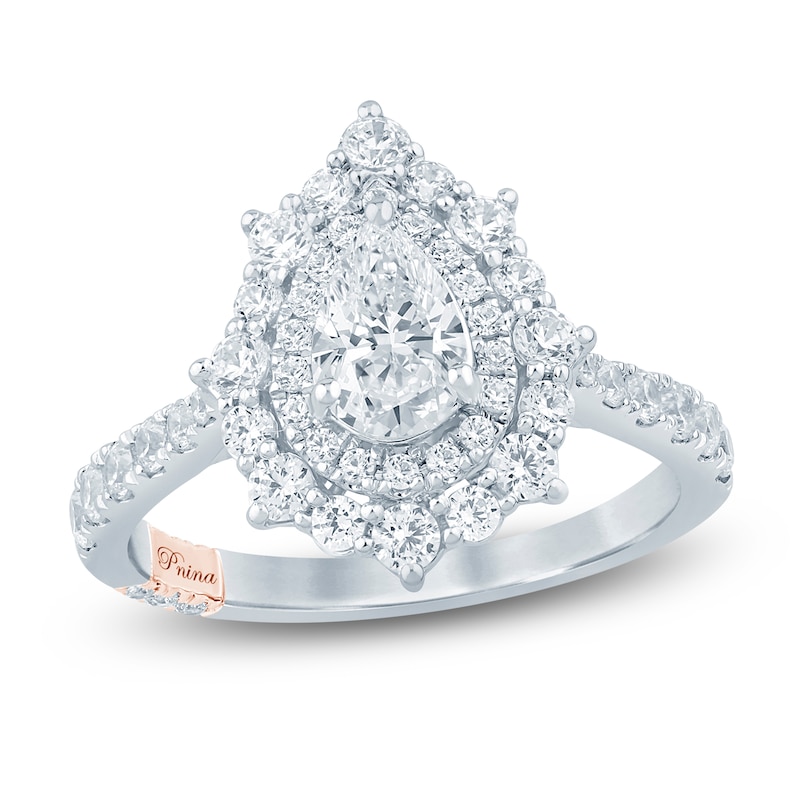 Main Image 1 of Pnina Tornai Pear-Shaped Diamond Double Halo Engagement Ring 1-5/8 ct tw 14K White Gold