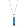Thumbnail Image 1 of Le Vian Silhouette Elongated Cushion-Cut Natural Blue Topaz Necklace 1/20 ct tw Diamonds 14K Vanilla Gold 19"