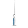 Thumbnail Image 2 of Le Vian Silhouette Elongated Cushion-Cut Natural Blue Topaz Necklace 1/20 ct tw Diamonds 14K Vanilla Gold 19"