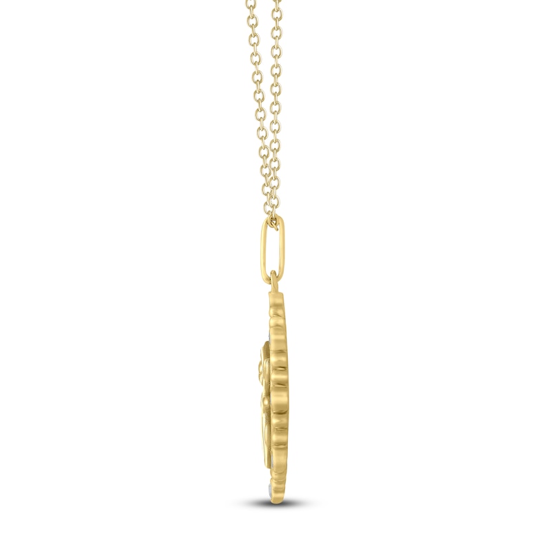 Main Image 3 of Poppy Birth Flower Diamond Necklace 1/4 ct tw 10K Yellow Gold 18"
