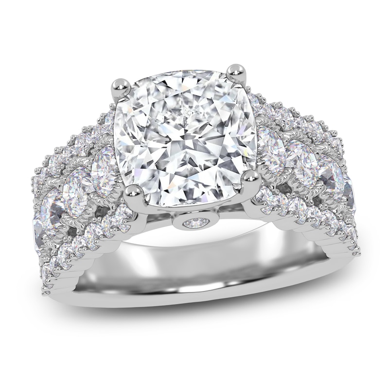 Main Image 1 of Cushion-Cut Created By Jared Studio Lab-Grown Diamond Engagement Ring 4-3/4 ct tw 14K White Gold