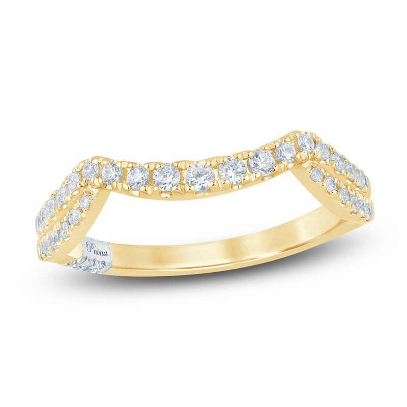 Main Image 1 of Pnina Tornai Diamond Split Shank Contour Wedding Band 1/3 ct tw 14K Yellow Gold