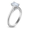 Thumbnail Image 2 of Emerald-Cut Lab-Created Diamond Solitaire Plus Engagement Ring 1 ct tw Platinum (VS2/F)