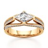 Thumbnail Image 1 of J'Lure Lab-Created Diamond Lozenge Step-Cut Engagement Ring 1-3/8 ct tw 18K Yellow Gold