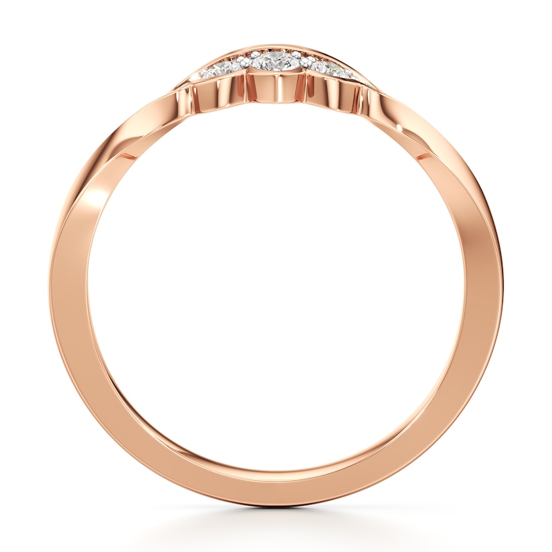 Main Image 2 of J'Lure Lab-Created Diamond Scalloped Wedding Band 1/8 ct tw 18K Rose Gold