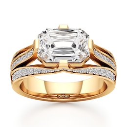 J'Lure Lab-Grown Diamond Imperial-Emerald Step-Cut Engagement Ring 3-1/2 ct tw 18K Yellow Gold
