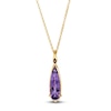 Thumbnail Image 1 of Le Vian Silhouette Elongated Pear-Shaped Natural Amethyst & Diamond Accent Necklace 14K Honey Gold 19"