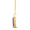 Thumbnail Image 2 of Le Vian Silhouette Elongated Pear-Shaped Natural Amethyst & Diamond Accent Necklace 14K Honey Gold 19"
