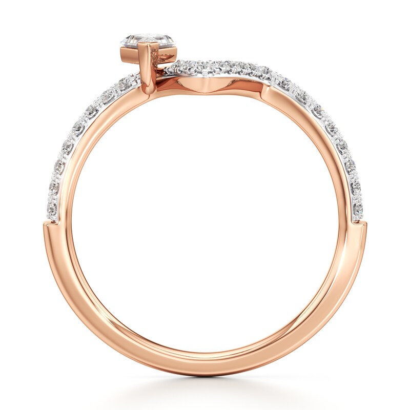 Main Image 2 of J'Lure Lozenge Step-Cut Lab-Grown Diamond Contour Wedding Band 3/8 ct tw 18K Rose Gold