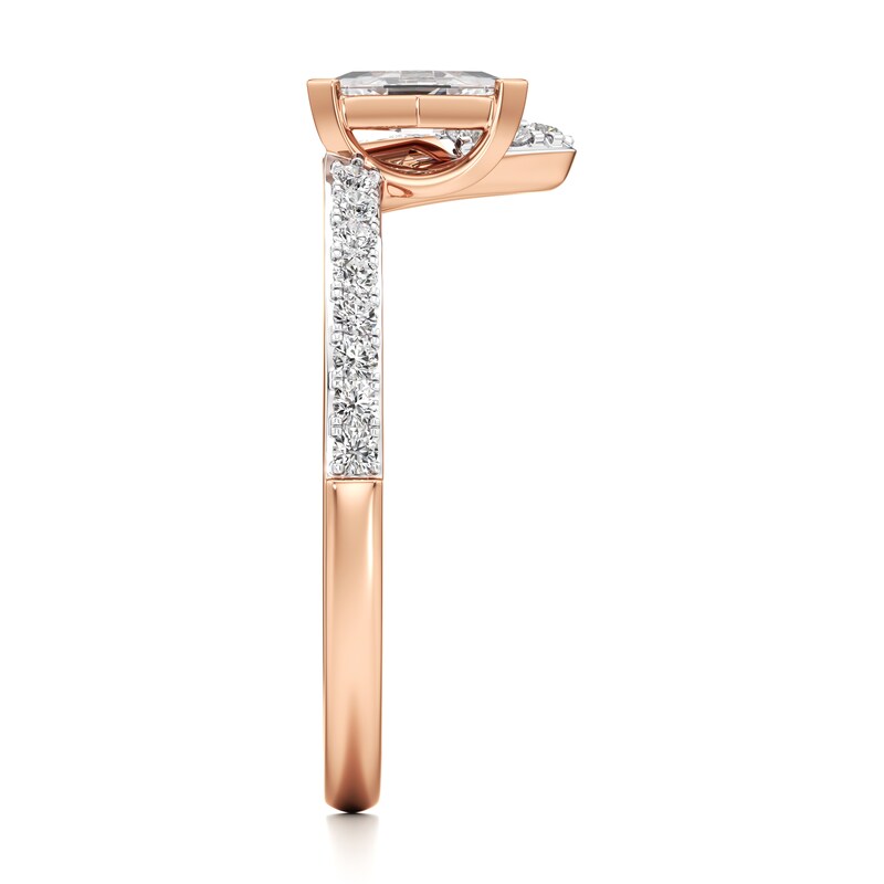 Main Image 3 of J'Lure Lozenge Step-Cut Lab-Grown Diamond Contour Wedding Band 3/8 ct tw 18K Rose Gold