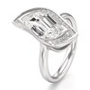 Thumbnail Image 4 of J'Lure Leaf Step-Cut Lab-Grown Diamond Half-Halo Engagement Ring 2 ct tw 18K White Gold